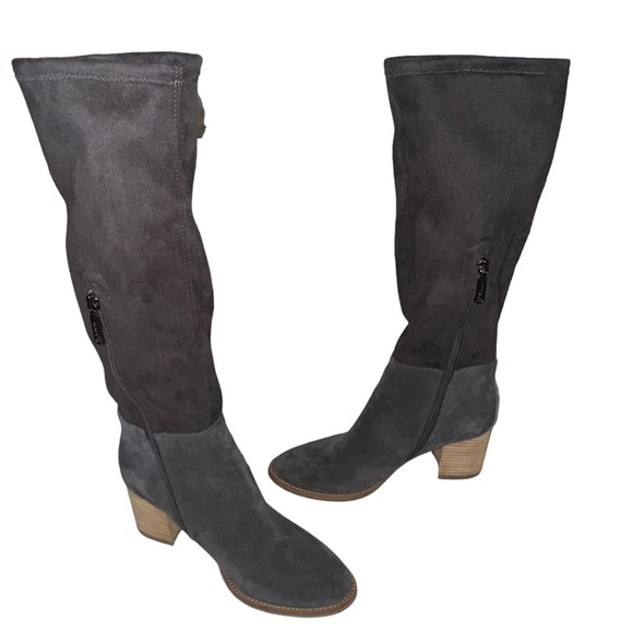Blondo Nada Gray Suede Knee High Waterproof Boots - Picture 2 of 7